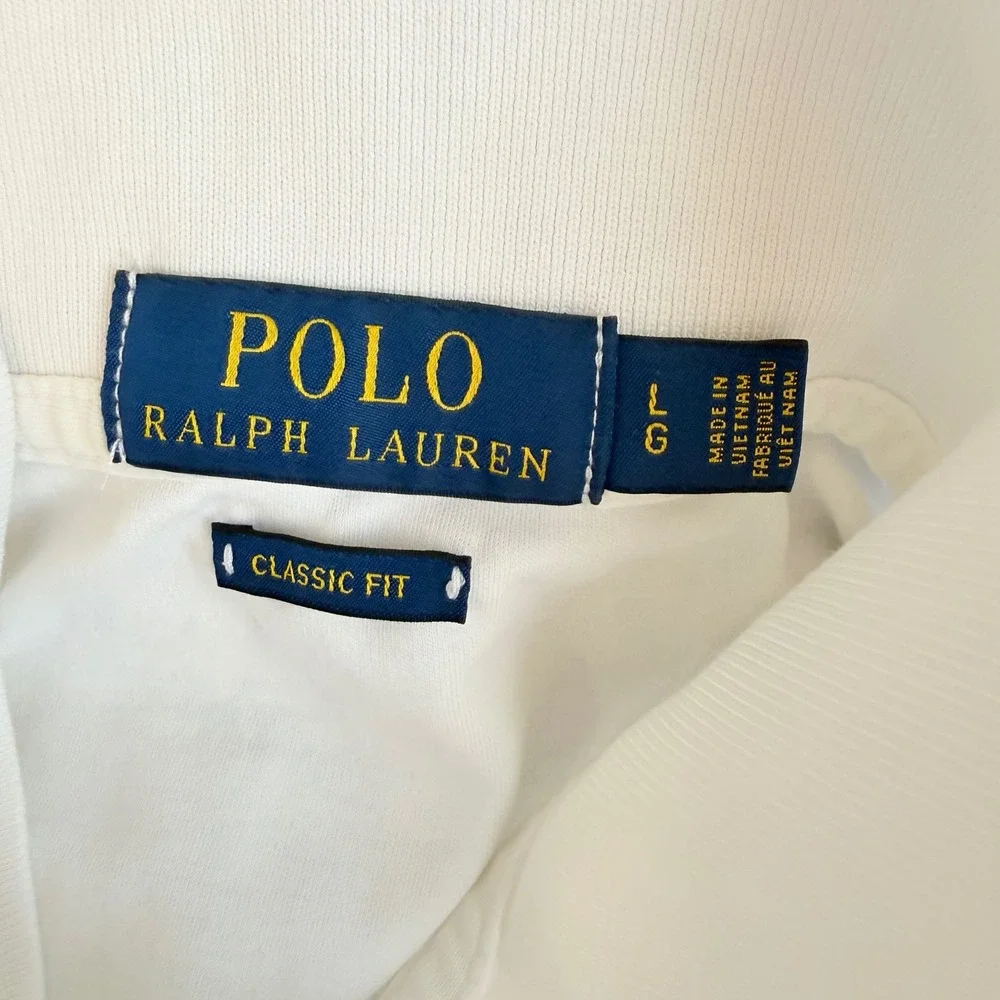 Polo Ralph Lauren Polo Men Large White Classic Fit Cotton Short Sleeve Pony Prep